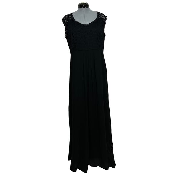 Miusol Lace Mixed Media Long Cocktail Dress Formal Empire Waist Sz: 3X - Picture 1 of 7